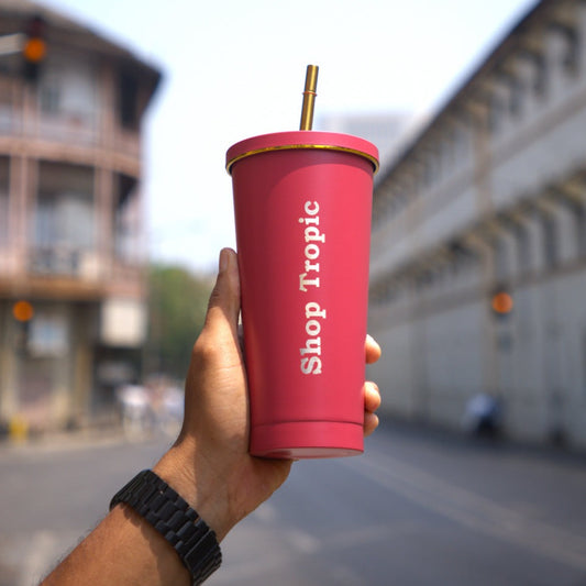 Personalized - Tumbler With Gold Straw